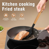 16-Piece Silicone Cooking Utensil Set with Wooden Handles & Holder – Black