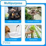 USB Portable Cat Water Fountain Pump – DIY Outdoor Pet Water Dispenser with Adjustable Flow (Black)