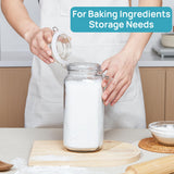 Vtopmart 78oz Glass Food Storage Jars with Airtight Clamp Lids – 3-Pack Large Kitchen Canisters with Reusable Labels