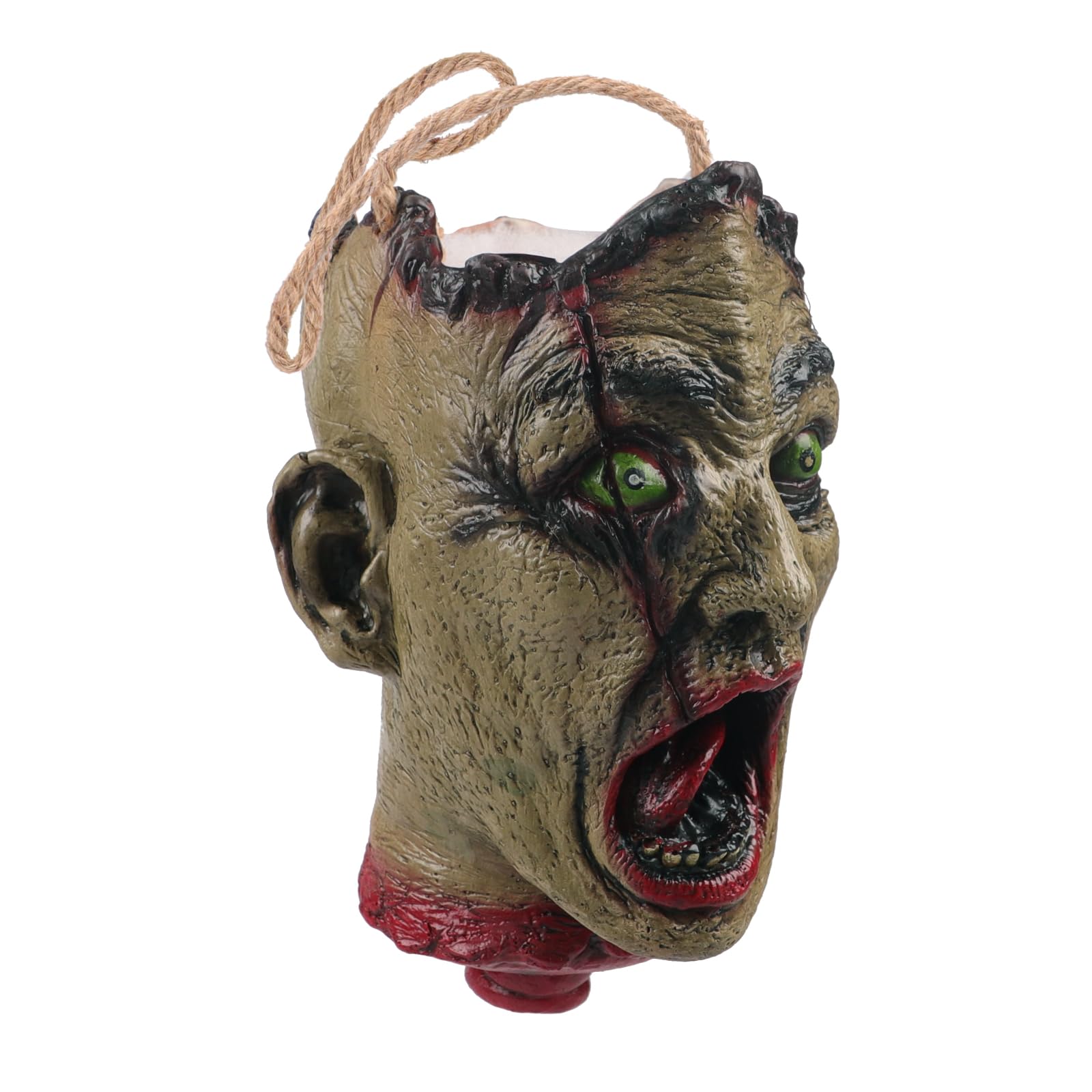 Halloween Skull Candy Bucket – Green Skeleton Trick-or-Treat Bag with Handle (Durable Reusable Candy Bowl Holder)