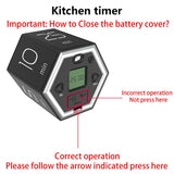 AMZOOPOO Magnetic Flip Cube Timer with Custom Countdown, Visual Display & Hands-Free Control – Black