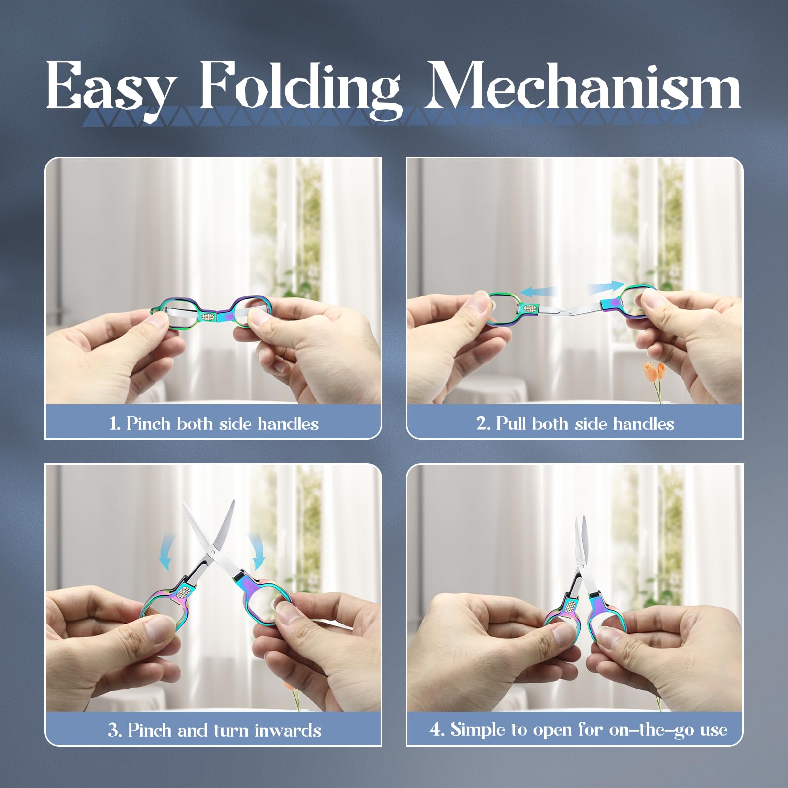 Nurse Badge Folding Scissors – TSA Approved Mini Safety Scissors with Keychain (2-Pack)