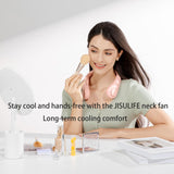 JISULIFE Bladeless Neck Fan – Hands-Free Wearable Personal Fan with 5 Speeds & Long Battery (Pink)