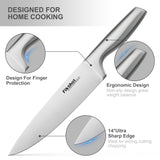 14-Piece Stainless Steel Kitchen Knife Set with Block & Sharpening Rod