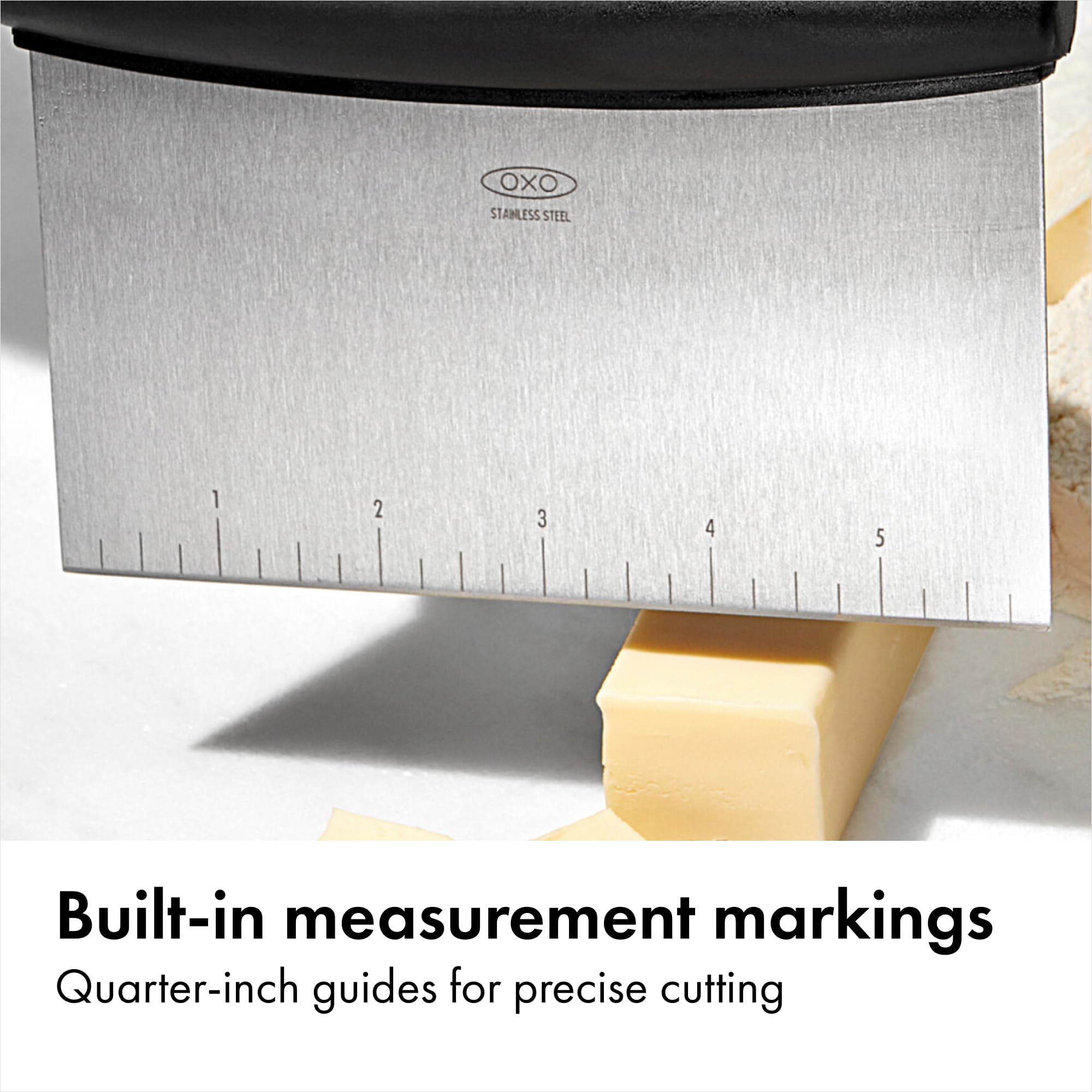 Stainless Steel Dough Scraper & Vegetable Chopper with Measurement Marks