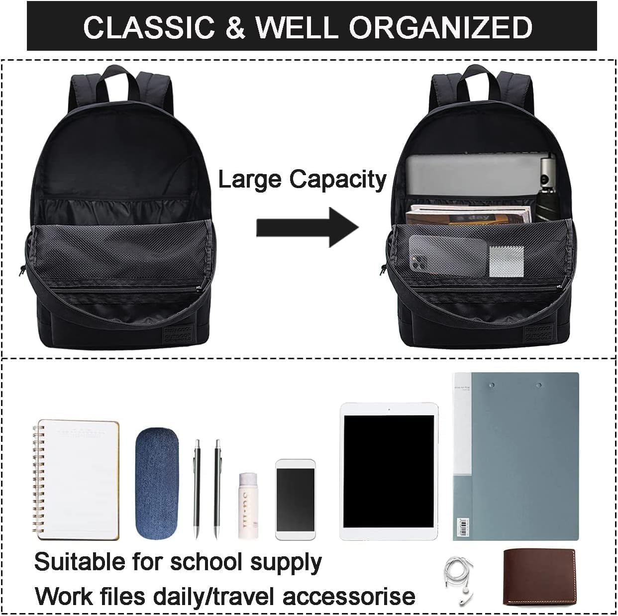 Supacool Casual Laptop Backpack with USB Charging Port – Waterproof Work & Travel Bag