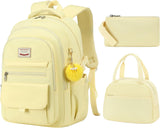 Pink 3-Piece School Backpack Set with Laptop Sleeve