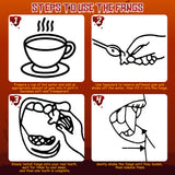 White Vampire Fangs & Scar Stickers Set – 9 Pairs Resin Teeth with Adhesive & 3 Sizes (15mm, 17mm, 19mm)