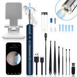 Smart HD Ear Wax Removal Tool with Wireless Camera & LED Illumination – Rechargeable Visual Ear Cleaner for Safe and Precise Ear Care (Blue Edition)