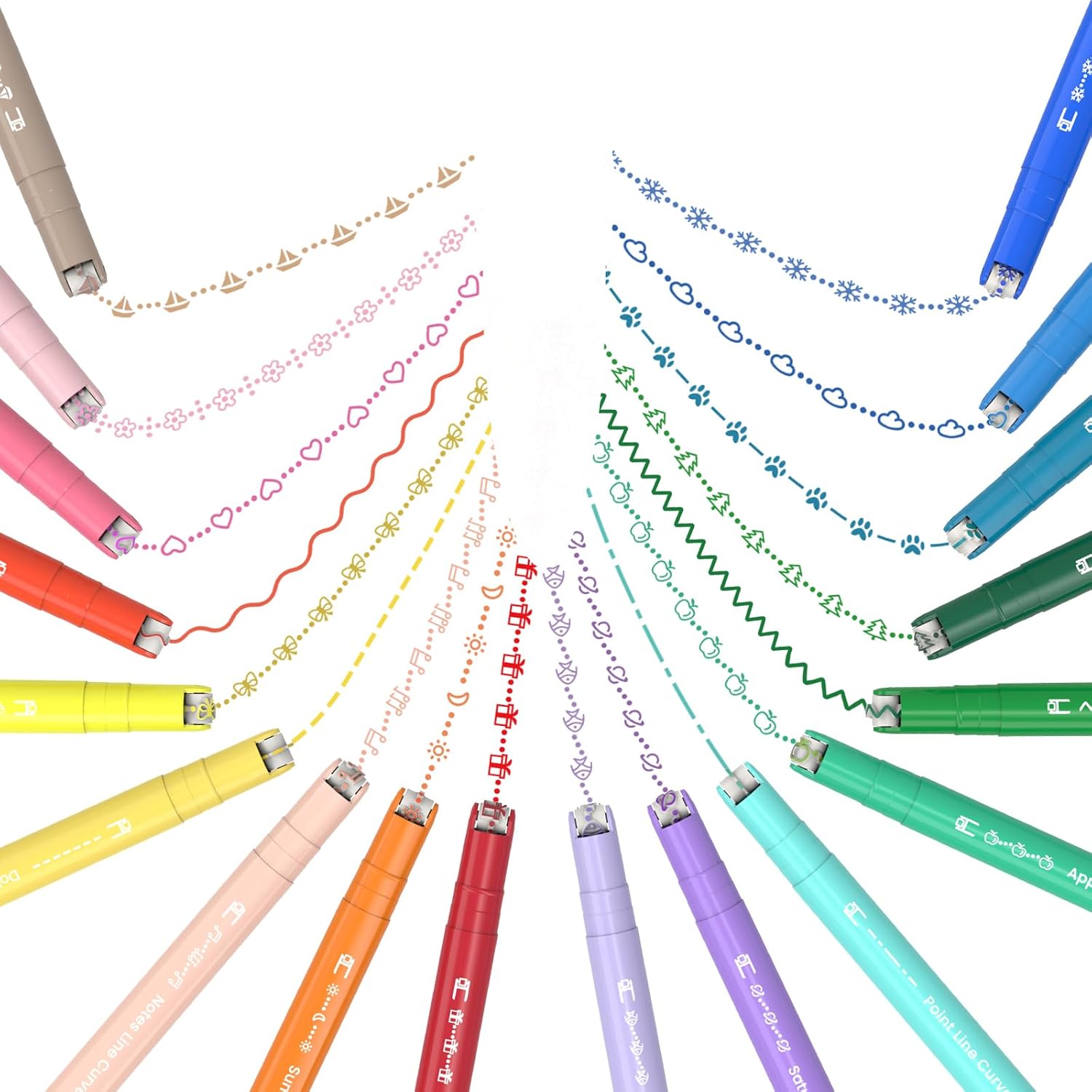 8-Color Dual-Tip Curve Highlighter Pen Set