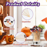 150 Pcs Halloween Cocktail Toothpicks – Bamboo Food Picks with Pumpkin, Ghost & Bat Designs