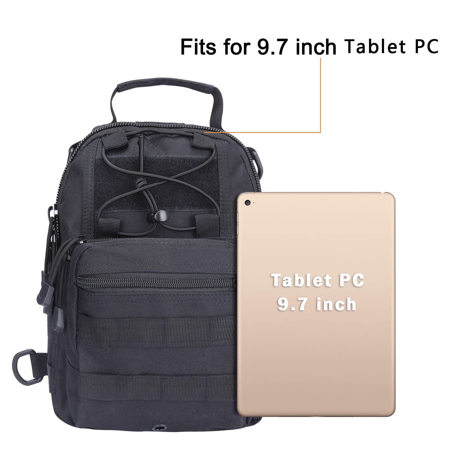 G4FREE Tactical Sling Backpack – Lightweight Military-Style EDC Shoulder & Chest Bag for Outdoor Use (Black)