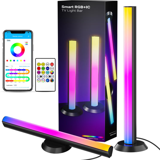 RGB+IC Bluetooth Light Bars – 16M Color TV Backlight with Music Sync & Remote Control