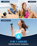 Portable Turbo Handheld Fan – High-Speed Rechargeable Cooling Fan with 5 Wind Speeds & Foldable Design