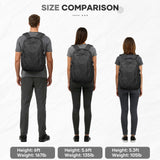 SUWASP Carry-On Travel Backpack with Laptop Pocket & Shoe Compartment – Black