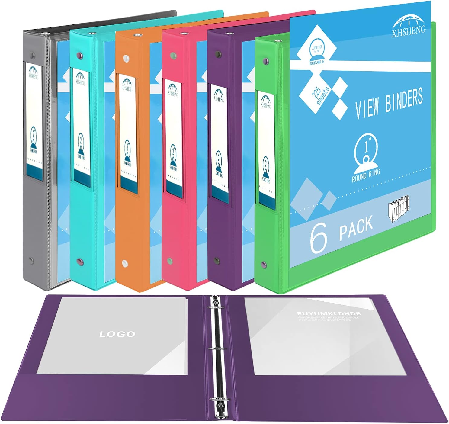 6-Pack Color View 1-Inch 3-Ring Binders