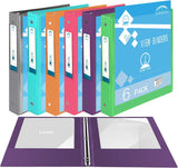6-Pack Color View 1-Inch 3-Ring Binders