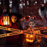 Halloween Caution Tape – 3 Rolls 90ft “Warning / Enter If You Dare / Haunted Keep Out” Outdoor Party Decoration