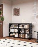 METALOONG 3-Tier Adjustable Metal Bookshelf – Heavy-Duty Storage Rack with Anti-Tip Safety Kit (Black)
