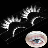 White False Eyelashes – Lightweight Clear Band Lashes for Halloween, Cosplay & Creative Makeup Looks