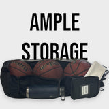 Heavy-Duty 3-Basketball Holder Bag with Zipper Pocket – Canvas & Mesh Sports Carry Sack for Players & Coaches (Black)