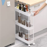 Slim Rolling Storage Cart (3-Tier) – Narrow Mobile Utility Organizer for Bathroom, Kitchen & Laundry