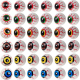 48pcs Multicolored Halloween Semicircle Eyes – Plastic Half Eyeballs for Horror Props, Crafts & DIY Decorations