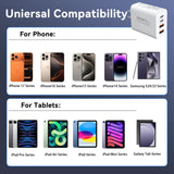 40W 4-Port USB Wall Charger – Fast Charging USB-C & USB-A Power Adapter (2 Pack)