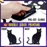 Extra-Large Halloween Window Clings – Reusable Double-Sided Witch & Bat Stickers for Glass, Mirrors & Doors