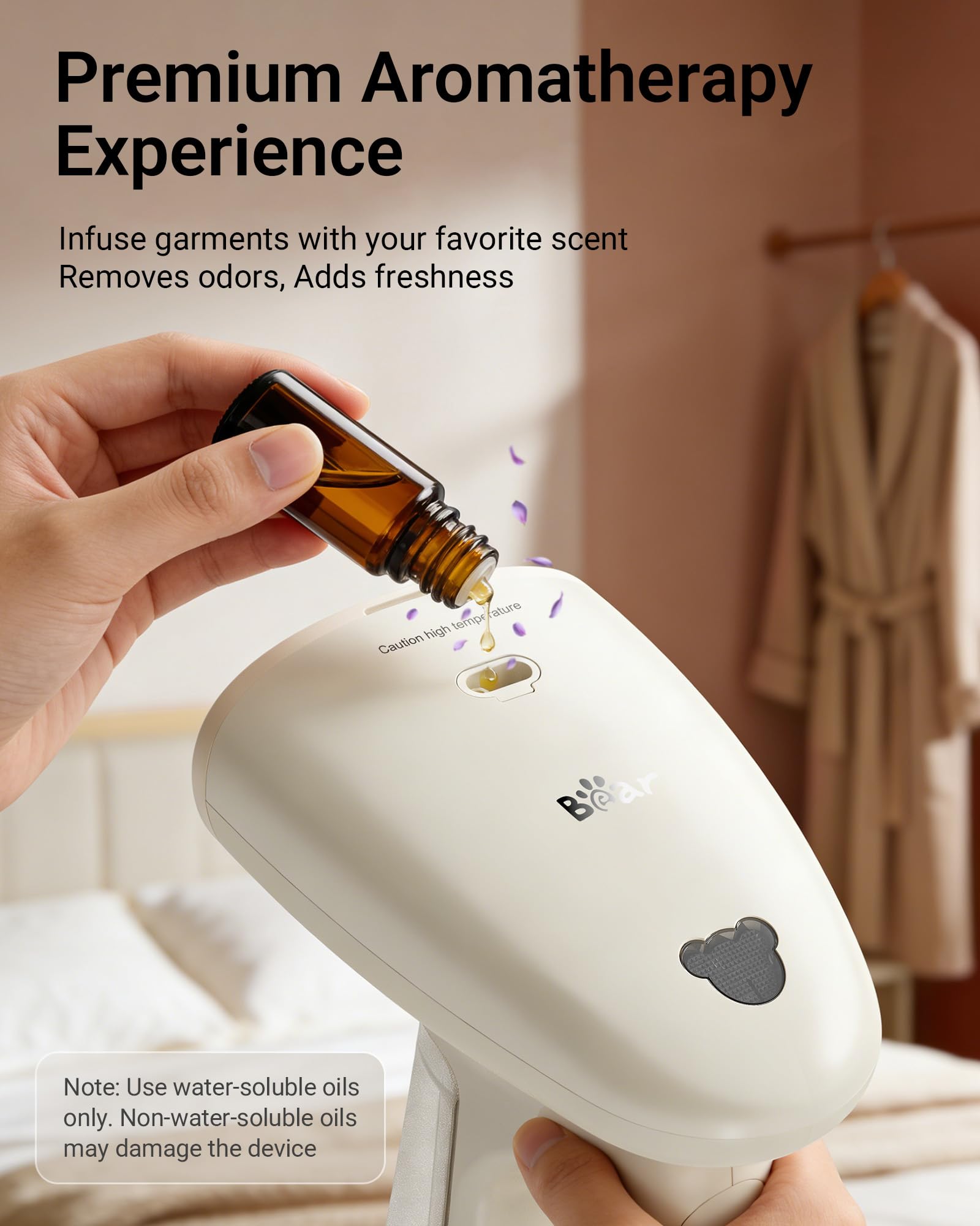 Bear 1300W Aromatherapy Handheld Garment Steamer 230ML Fast Heat Portable Wrinkle Remover for Clothes