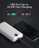 20000mAh Power Bank with Built-in AC Wall Plug & Cables – 22.5W Fast Charging Portable Charger with LED Display for iPhone, Samsung & USB Devices