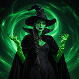 Brown Braided Witch Wig – Heat-Resistant Long Braid Elphaba Style Hair for Cosplay & Halloween 🧙‍♀️✨