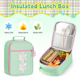 Green Kawaii Backpack Set with Lunch Bag and Coin Purse