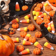 70 Pcs Mini Resin Pumpkins & Candy Corn Set – Halloween & Fall Decorations (Durable Autumn Home Décor, DIY Craft Props)