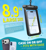 IPX8 Waterproof Phone Pouch (2-Pack) – Universal 8.9" Dry Bag Case for iPhone & Android with Touch Screen Support for Beach, Pool & Cruise Travel