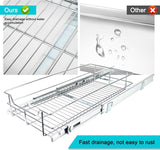 Heavy-Duty Pull-Out Cabinet Organizer – 1 Tier Slide-Out Drawer (Chrome-Plated)
