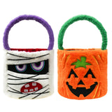 2-Pack Halloween Trick or Treat Bags – Pumpkin & Mummy Design (Reusable Fabric Candy Totes)
