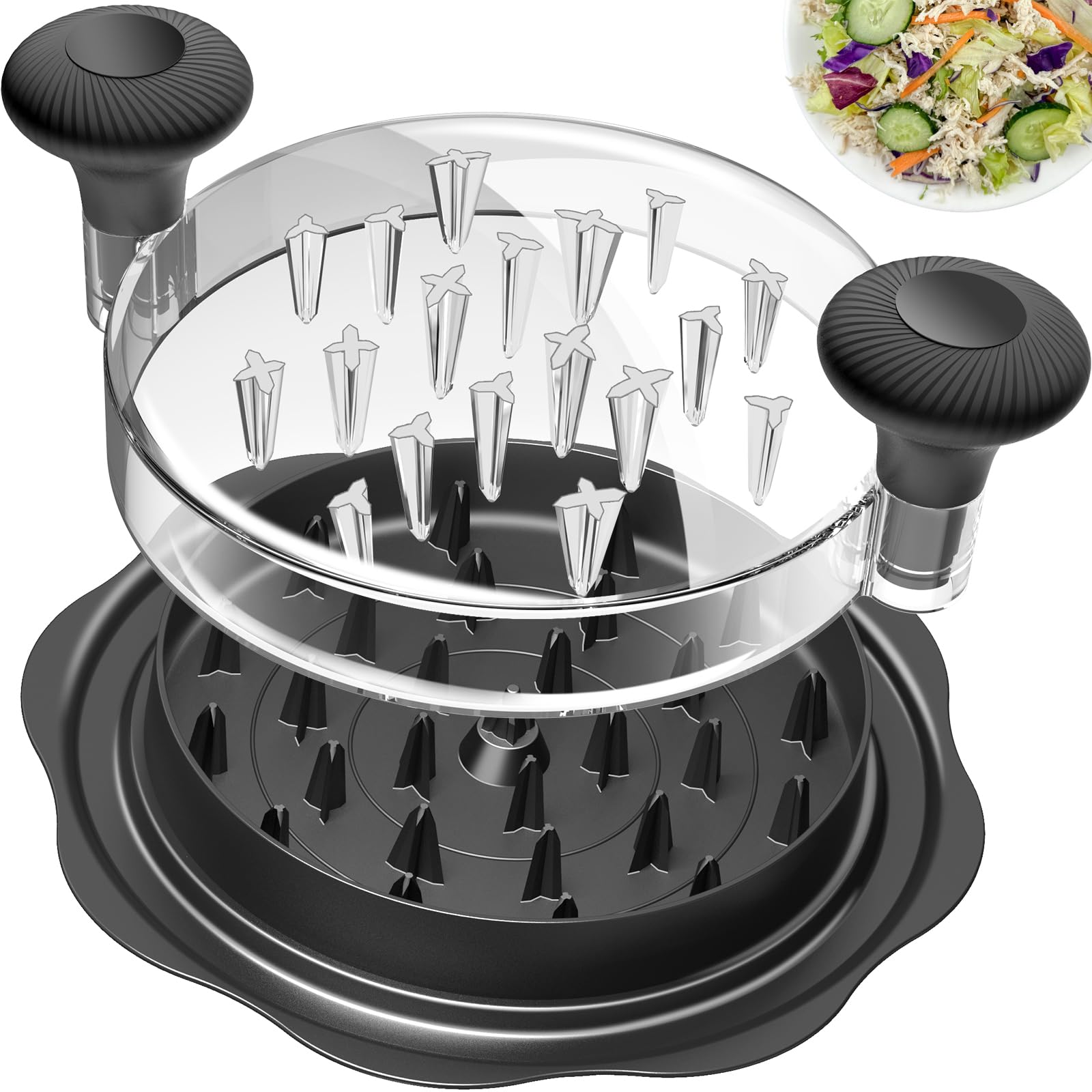 Manual Chicken Shredder Tool with Non-Slip Base – BPA-Free Meat Shredding Bowl for Fast Prep