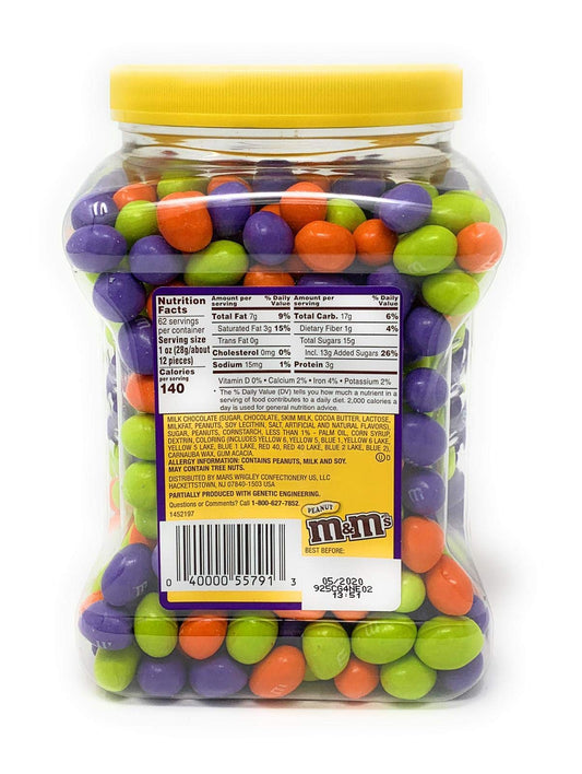 M&M’s Ghoul’s Mix Peanut Chocolate – 62oz Jar of Festive Halloween Candy with Colorful Crunch & Classic Flavor 💛🎃