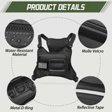 OCKLILY Running Chest Bag – Adjustable Water-Resistant Vest Pack for Cycling, Hiking & Outdoor Workouts (Black)