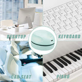 Portable USB Desktop Vacuum Cleaner Mini Table Dust Sweeper with Detachable Nozzle & Brush – Quiet Strong Suction Green