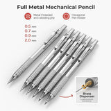 Silver 30-Piece Metal Mechanical Pencil Drafting Set