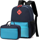 Black Grey Kids Backpack Set with Insulated Lunch Bag