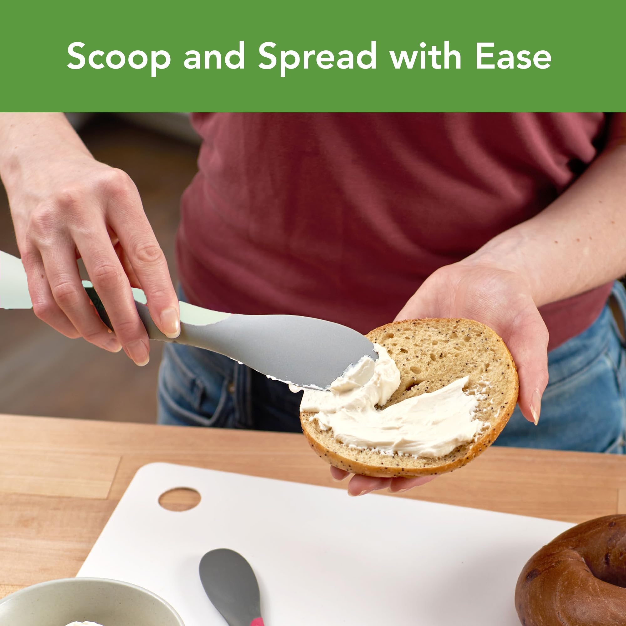 Tovolo Scoop & Spread Large – Dual-End Silicone & Nylon Spreader for Peanut Butter, Jelly & More