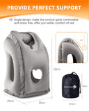 Inflatable Travel Neck Pillow with Eye Mask & Earplugs – Compact Airplane Pillow for Comfortable Flights & Travel Sleep