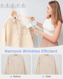 Beautural White Foldable Portable Garment Steamer 1000W Handheld Travel Steam Iron with Leak-Proof Multi-Angle System