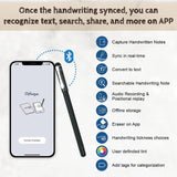 Ophaya Pro+ Smart Digital Pen & Notebook – Real-Time Sync, Searchable OCR & Audio Recording System (Black)