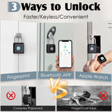 Keylesslife Bluetooth Fingerprint Smart Padlock with App Control, USB Rechargeable Biometric Lock for Gym, Luggage & Storage