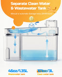 ODSD Smart Wastewater Separation Cat Water Fountain 3L – App Control & 5000mAh Dual Power System (White)