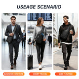 Baaob Compact Crossbody Sling Bag with USB Charging Port & Reflective Strips – Black